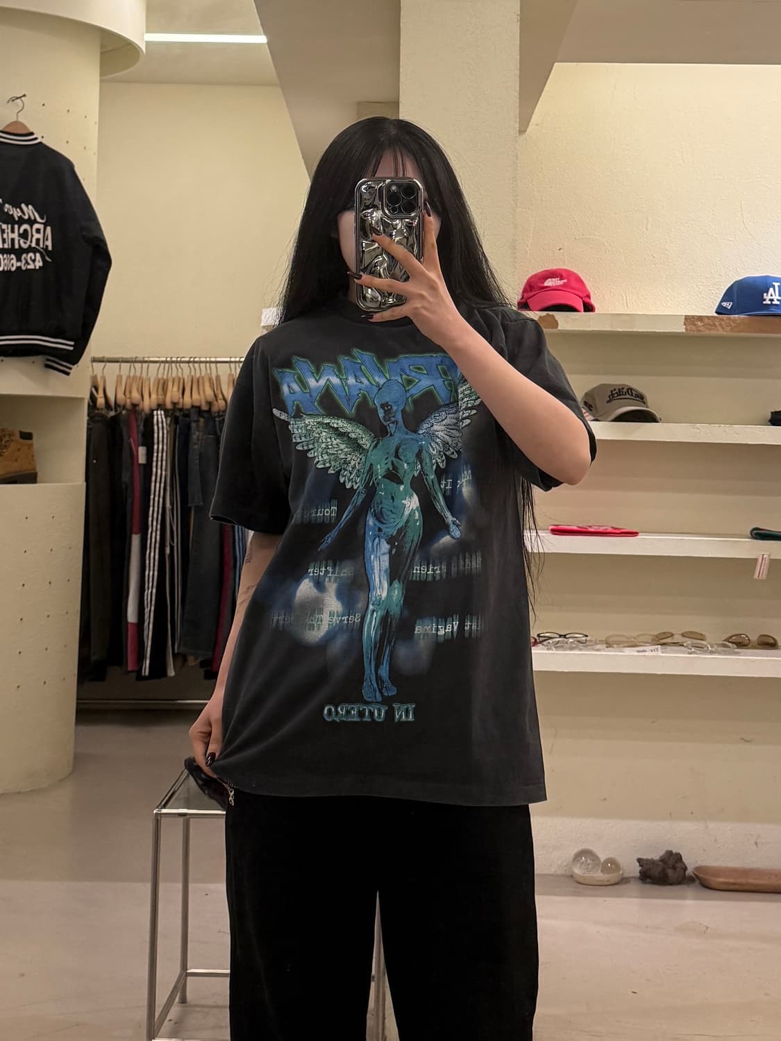 빈티지 너바나 In Utero 아트워크 프린팅 반팔 티셔츠 U1495 상품이미지1