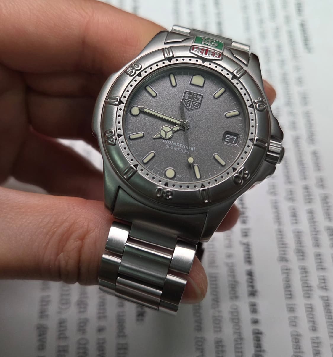 빈티지 태그호이어 4000 프로페셔널 그레이회판 컬러로고베젤 쿼츠  상품이미지5