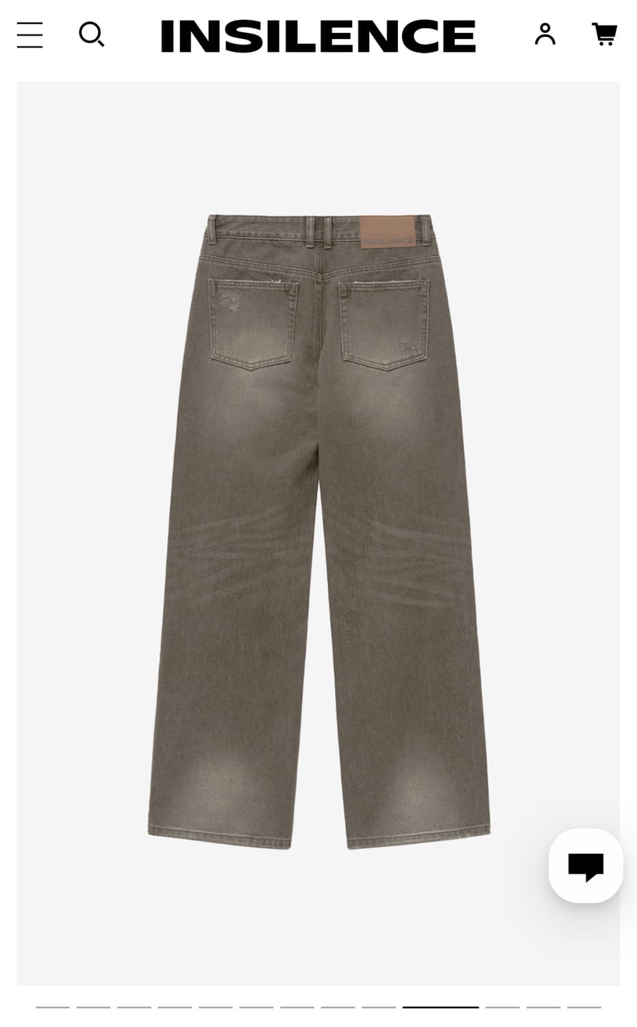 인사일런스 빈티지 와이드 데님 브라운 S 상품이미지4