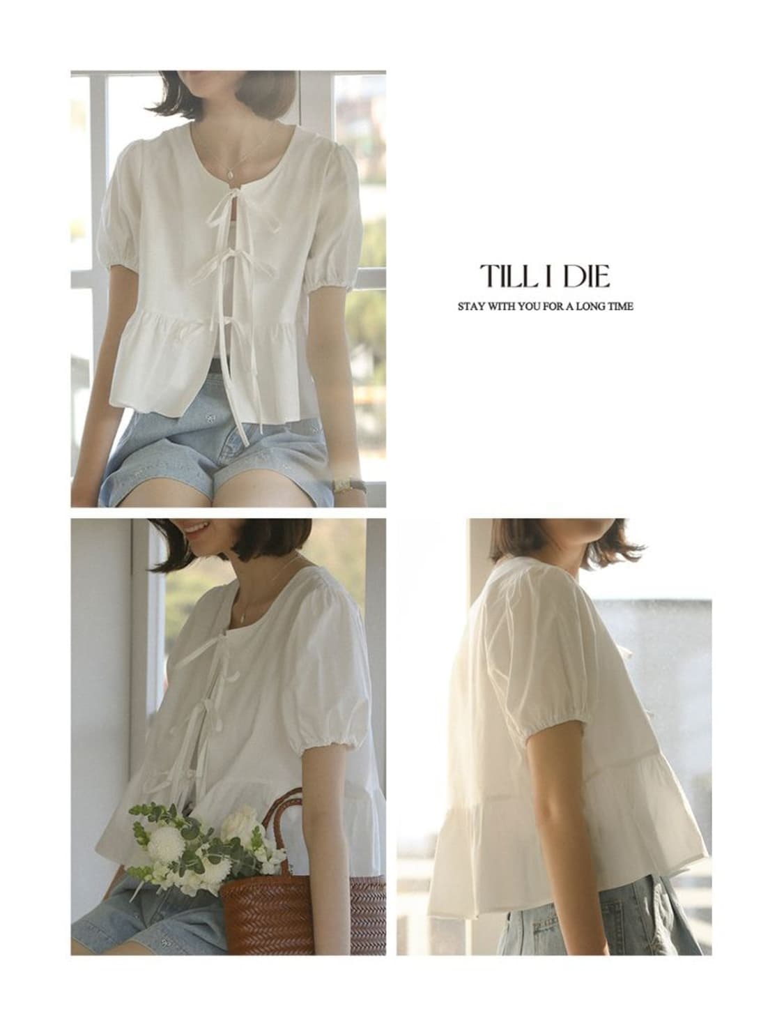 틸아이다이(TILLIDIE)프론트 리본 포인트 블라우스 상품이미지2