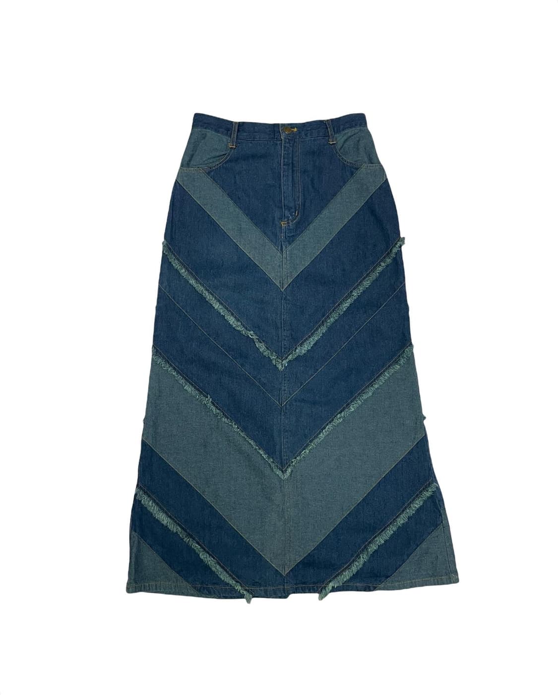 Denim detail long skirt  상품이미지1