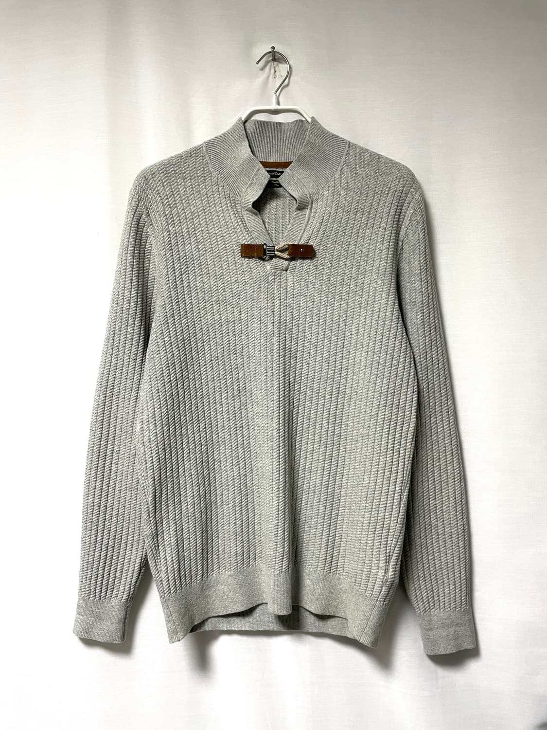 마시모두띠 남성 스웨이드 버클 코튼 캐시미어 니트 M _ 그레이 상품이미지1