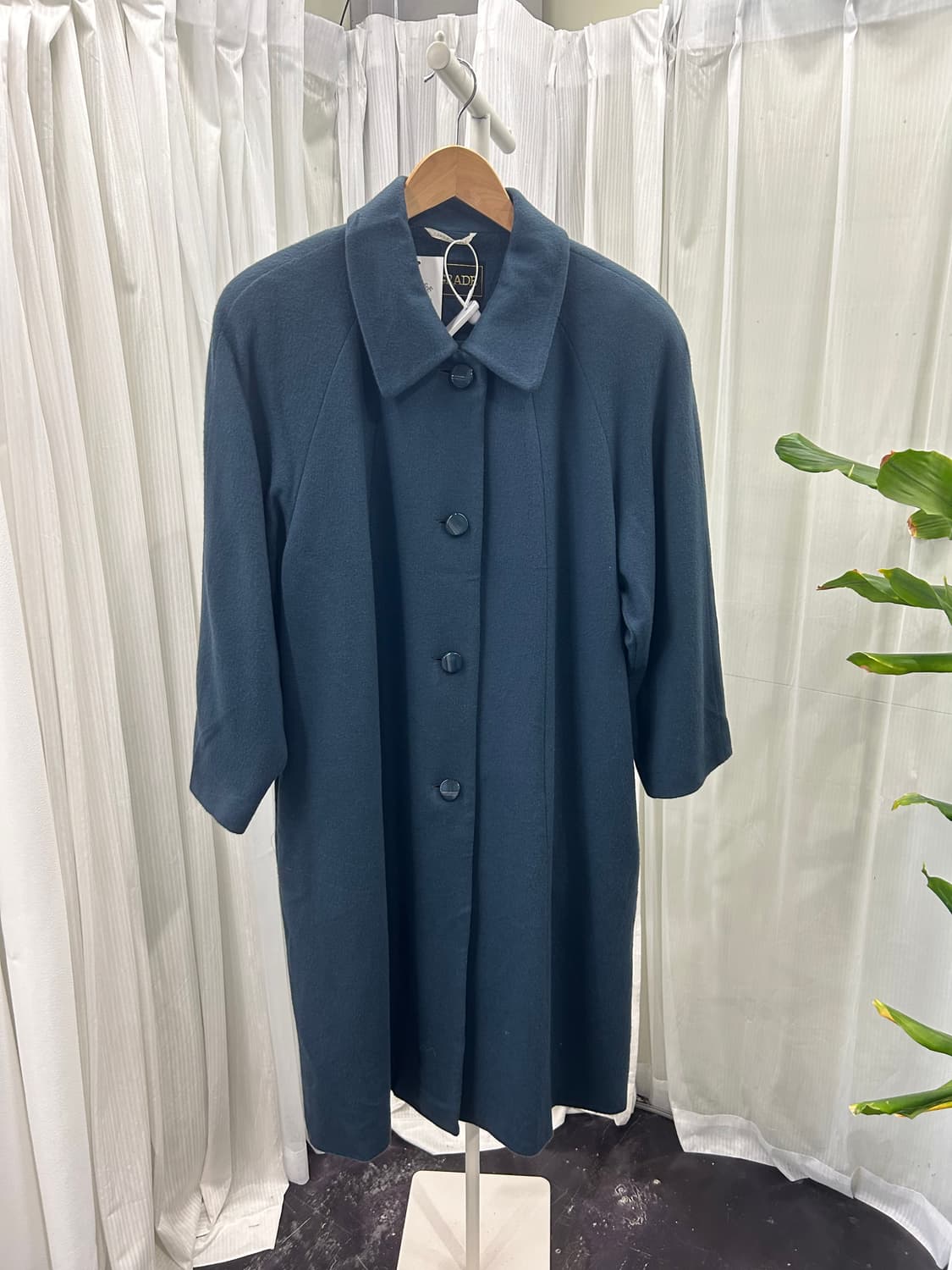 HI-GRADE 울 100% 차콜 블루 롱코트 1796 상품이미지2