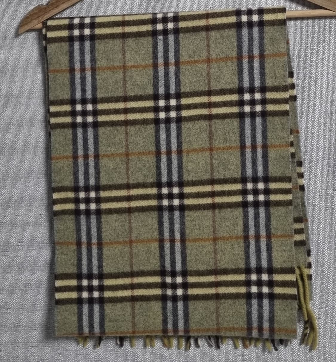 버버리 그린 노바체크 램스울100% 목도리  상품이미지2