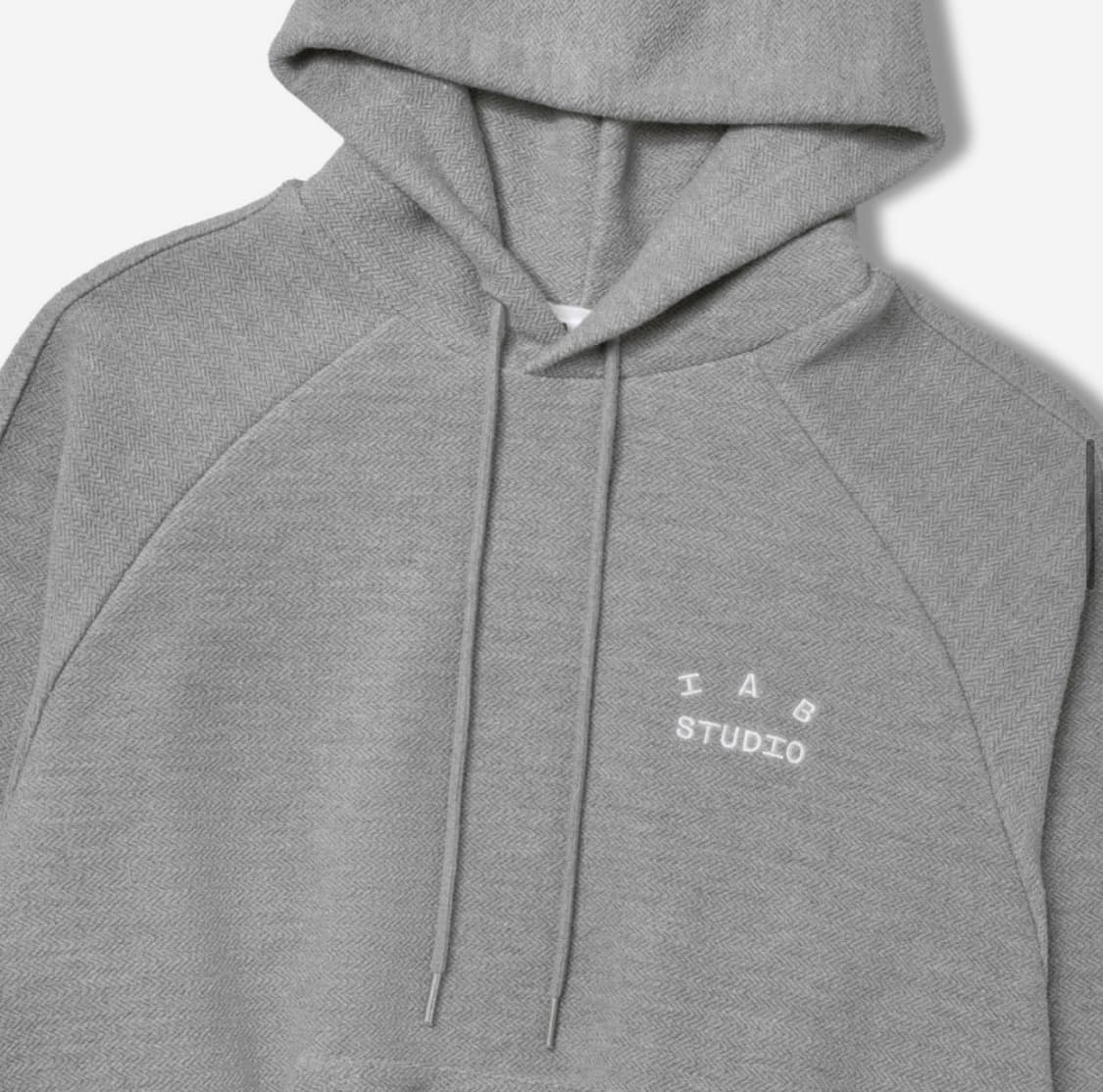 아이앱 스튜디오 헤링본 후드 그레이 화이트 L 상품이미지3
