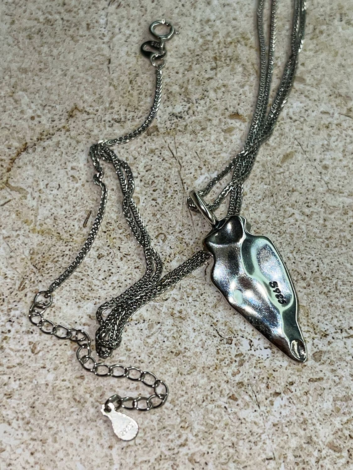 실버925 웨이브 쉐입 펜던트 네크리스 / 남자목걸이 여자목걸이 유니섹스 상품이미지4