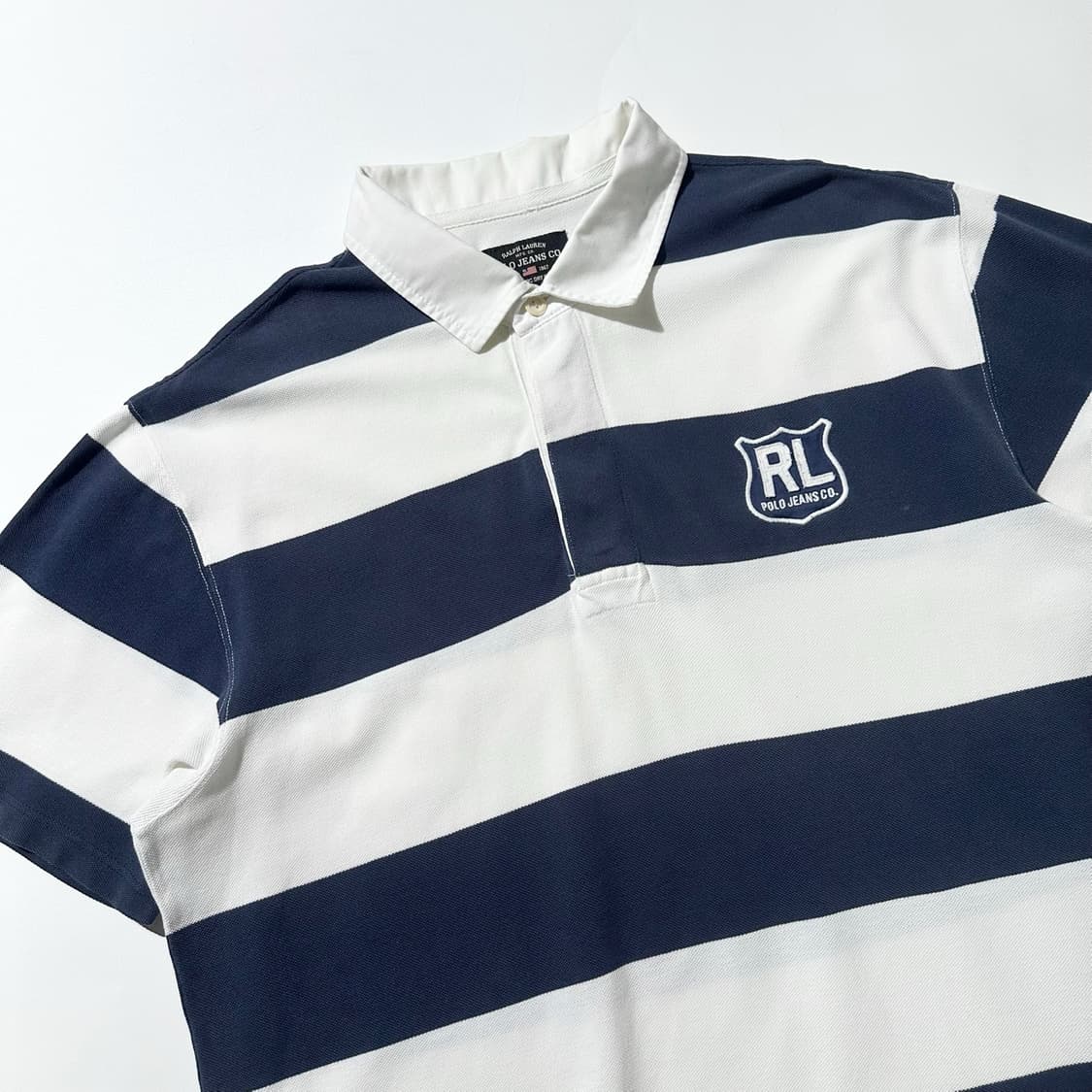 폴로 진스 컴퍼니 랄프로렌 크레스트 로고 스트라이프 피케 카라반팔 티셔츠 상품이미지3