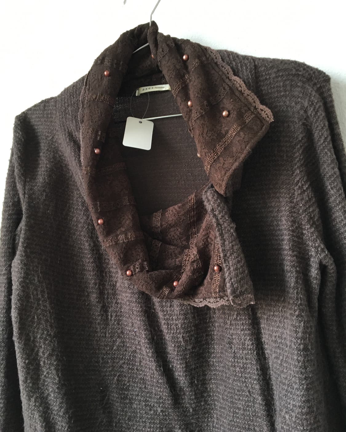 Axes femme lace neck line point knitted  상품이미지4