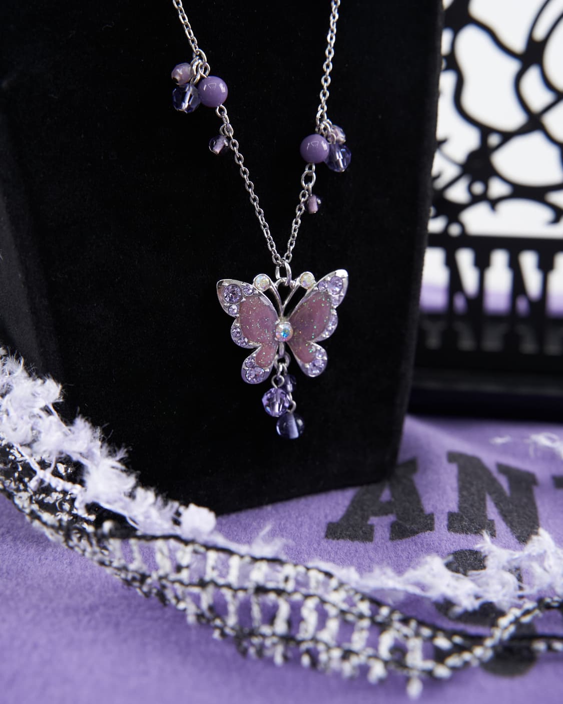 Anna Sui 빅 팬던트 글리터 목걸이 상품이미지3