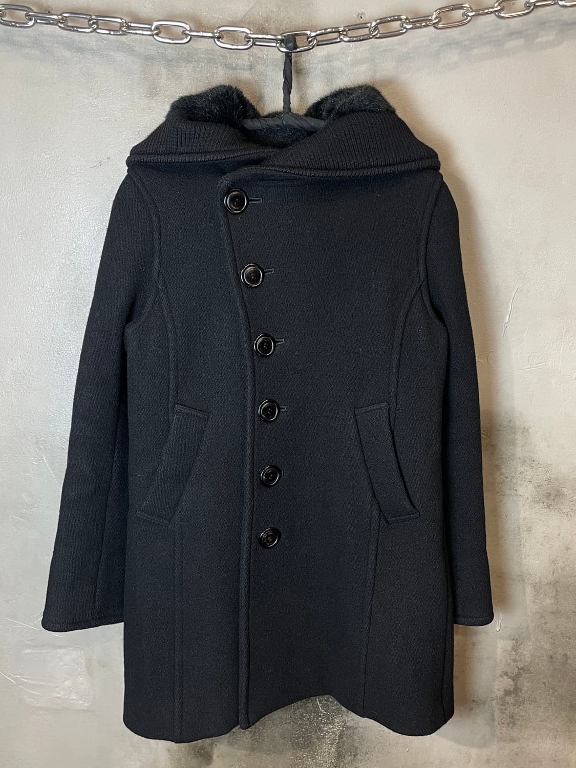 스나오 쿠와하라 커브드 더플코트 상품이미지1