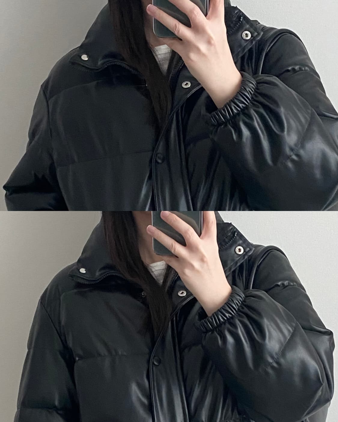 빈티지 레더 패딩 상품이미지2