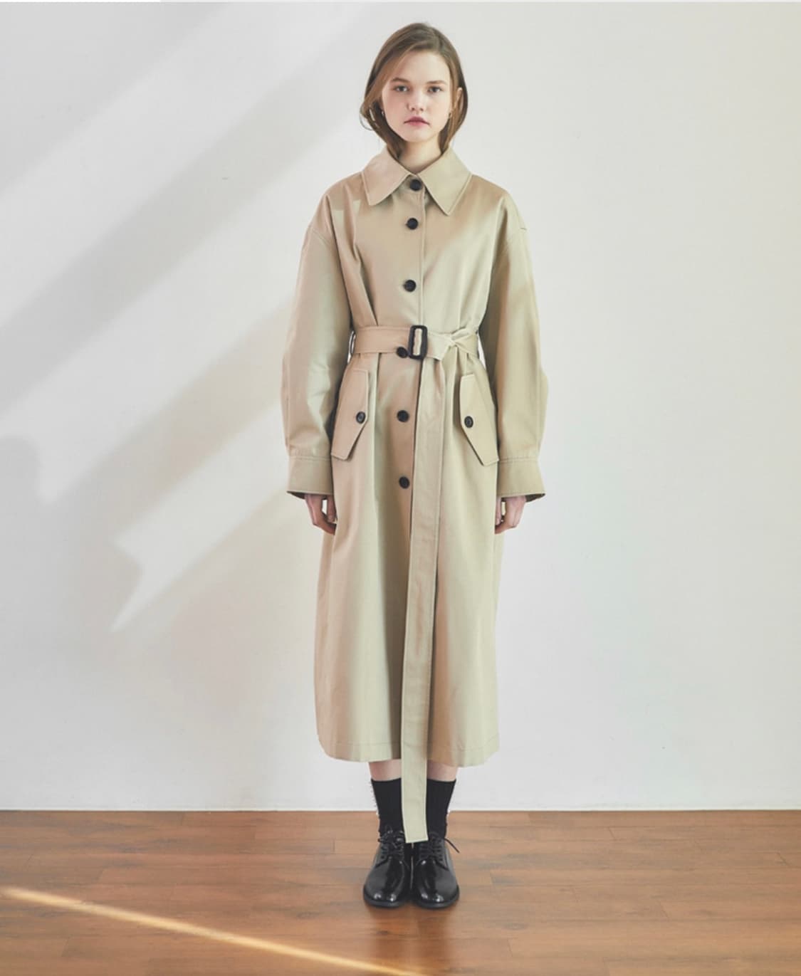 (새상품) 로지에 로코코 벨티드 롱 트렌치코트 상품이미지1