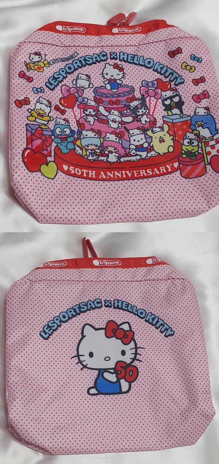 레드 핑크 도트 고양이 레스포색 레스포삭 여행용 화장품 파우치  미니백 상품이미지5