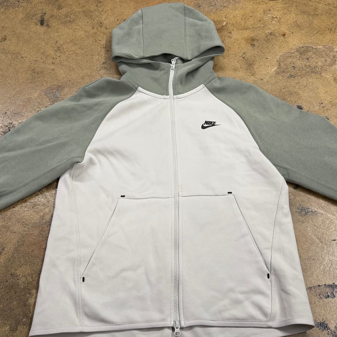 [정품/M] 나이키 테크 플리스 후드집업 그린 아이보리 b10 상품이미지3