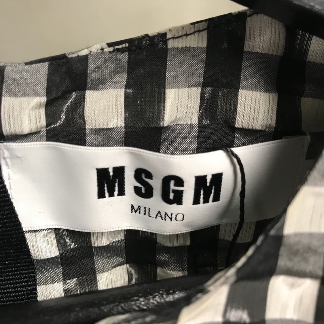 MSGM 깅엄체크 반팔 블라우스 42(W) 상품이미지4