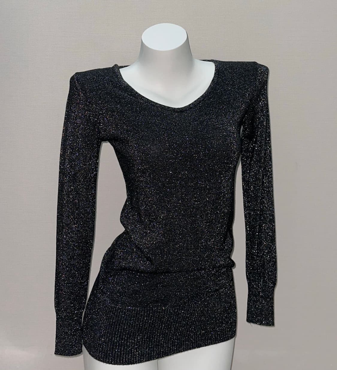 빈티지 블랙 글리터 니트 미니원피스 상품이미지1