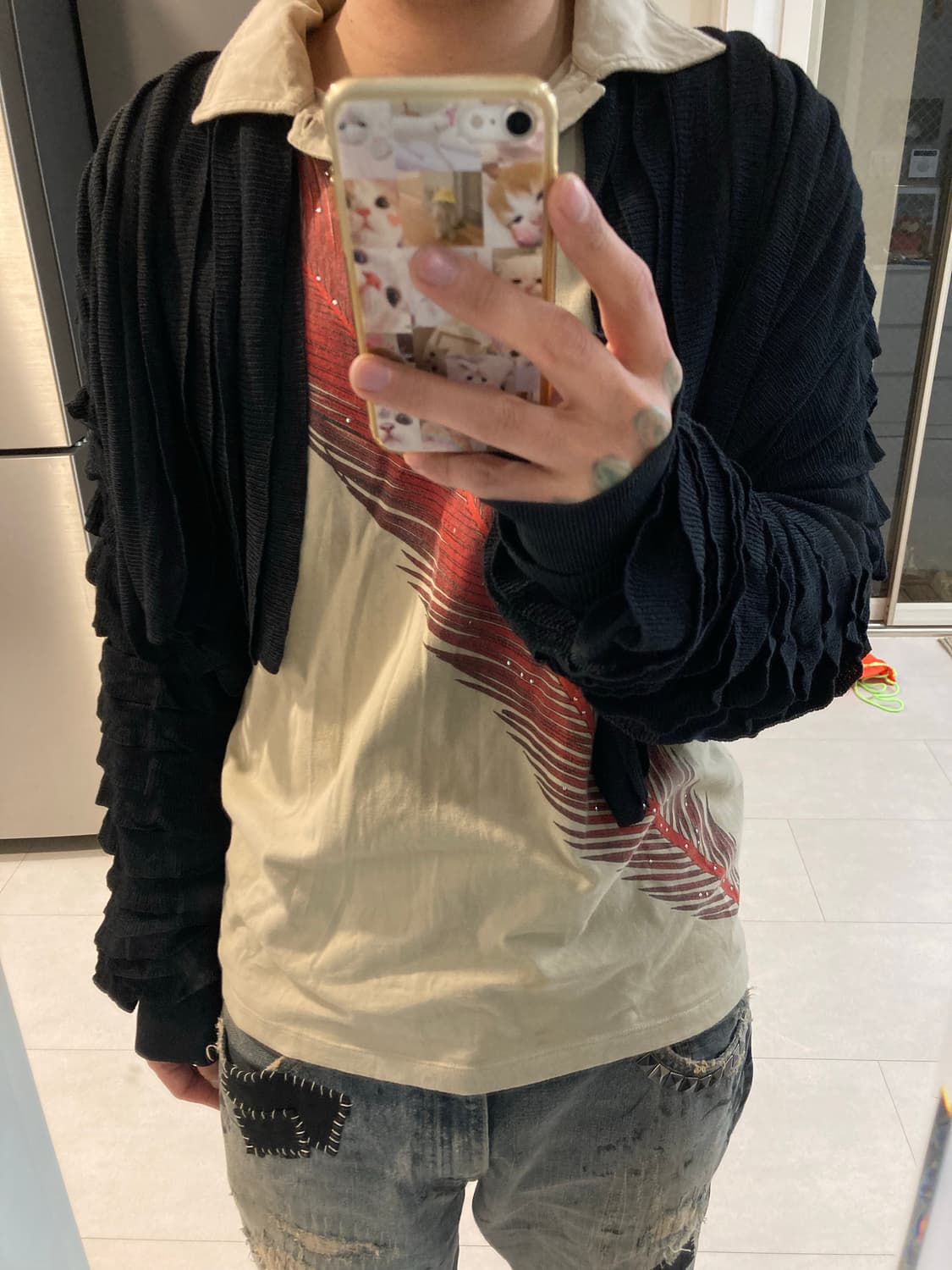 2000s휴고보스 깃털 롱슬리브 카라티 상품이미지2