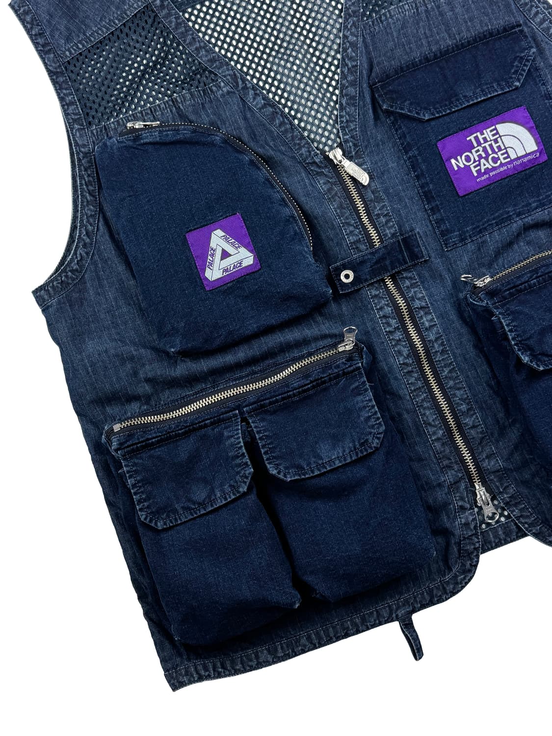 팔라스 x 노스페이스 퍼플 라벨 인디고 립스탑 메쉬 베스트 상품이미지4