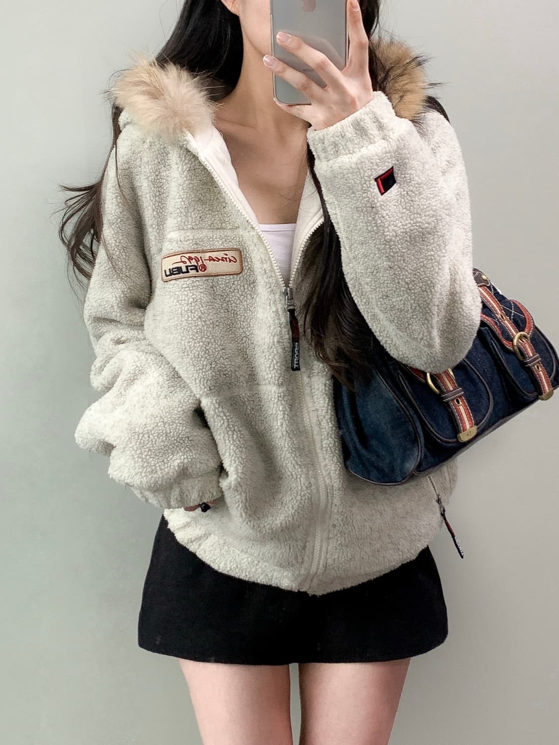 FUBU 후리스 퍼 자켓 상품이미지1