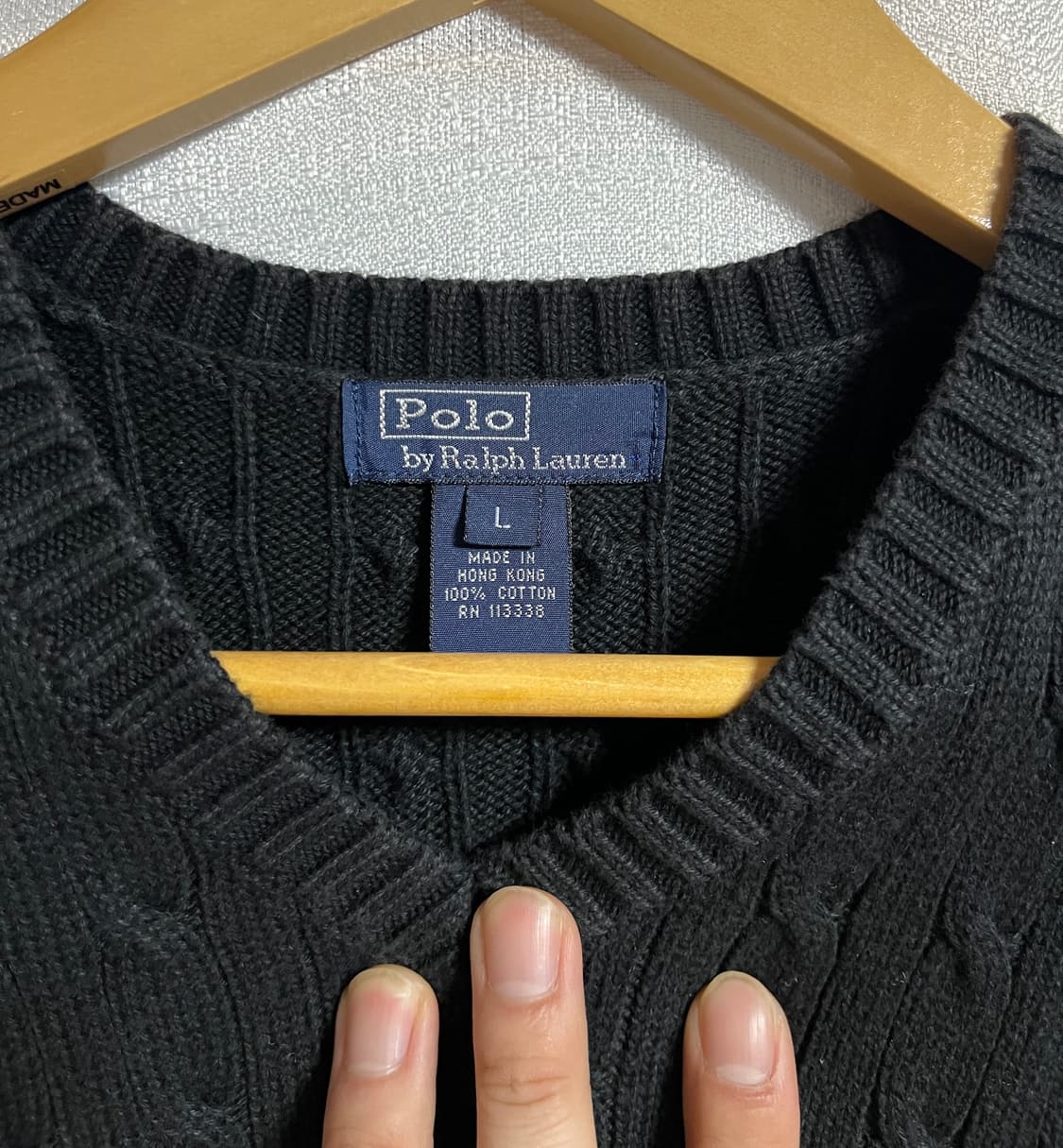 폴로 랄프로렌 케이블 니트 조끼 베스트 L 상품이미지4