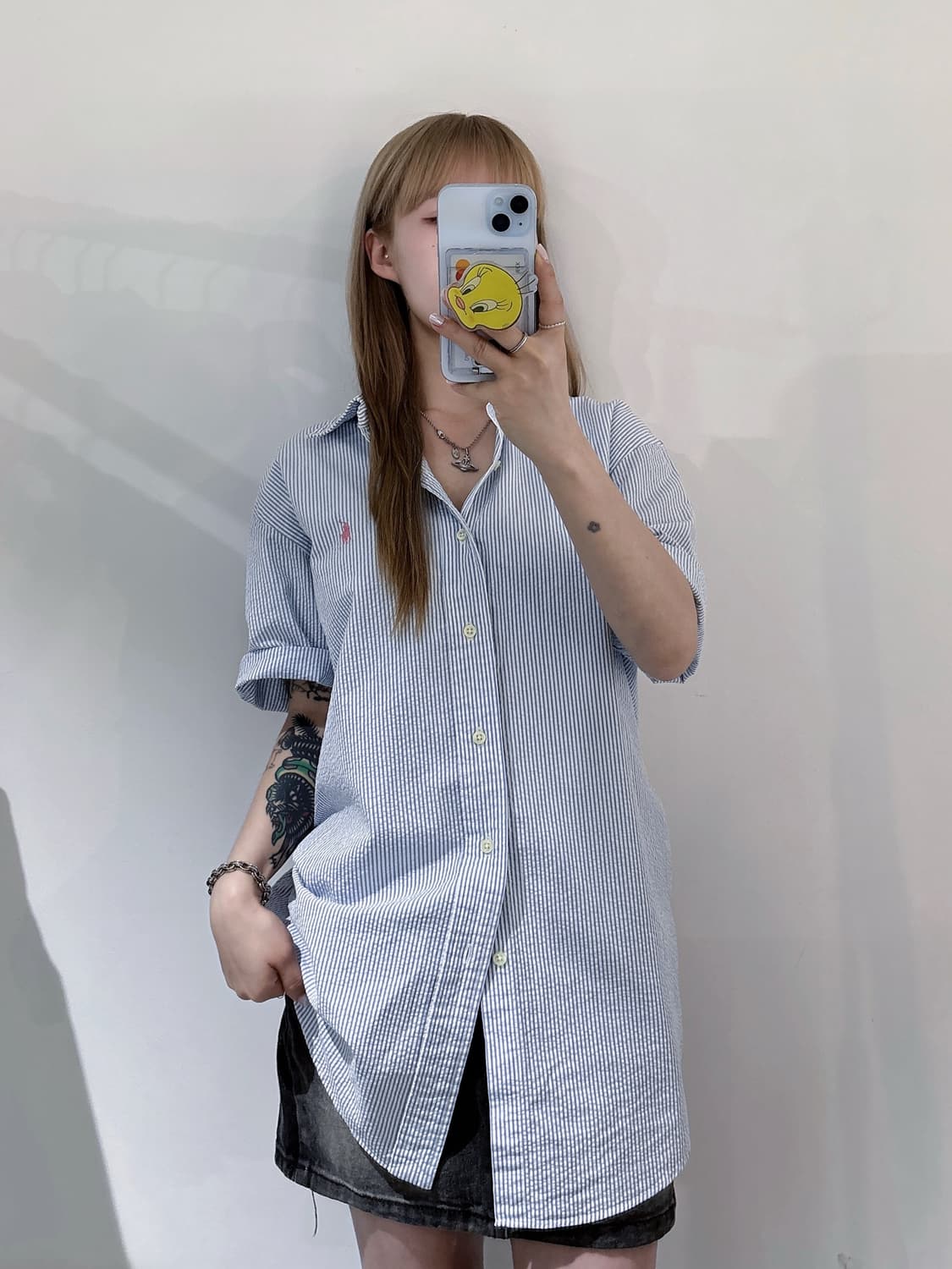 폴로랄프로렌 핑크포니 스트라이프 반팔 셔츠 상품이미지2