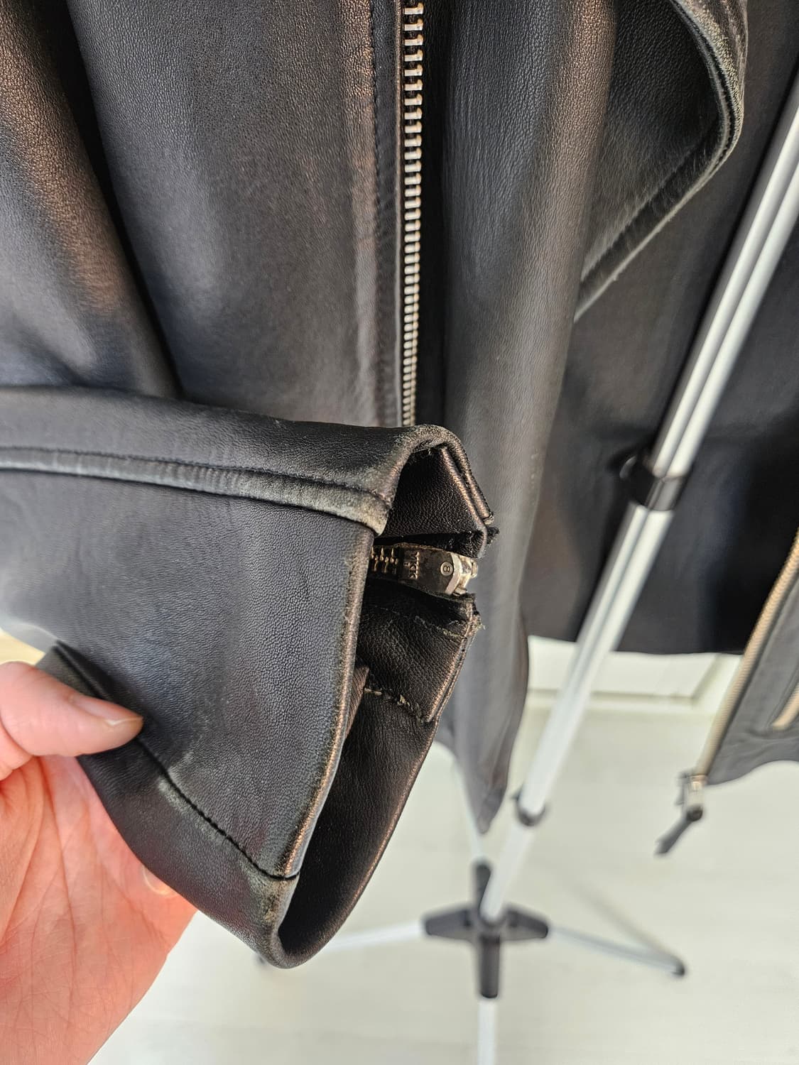 올세인츠 카하와 더블 라이더 자켓, 블랙, S 상품이미지3