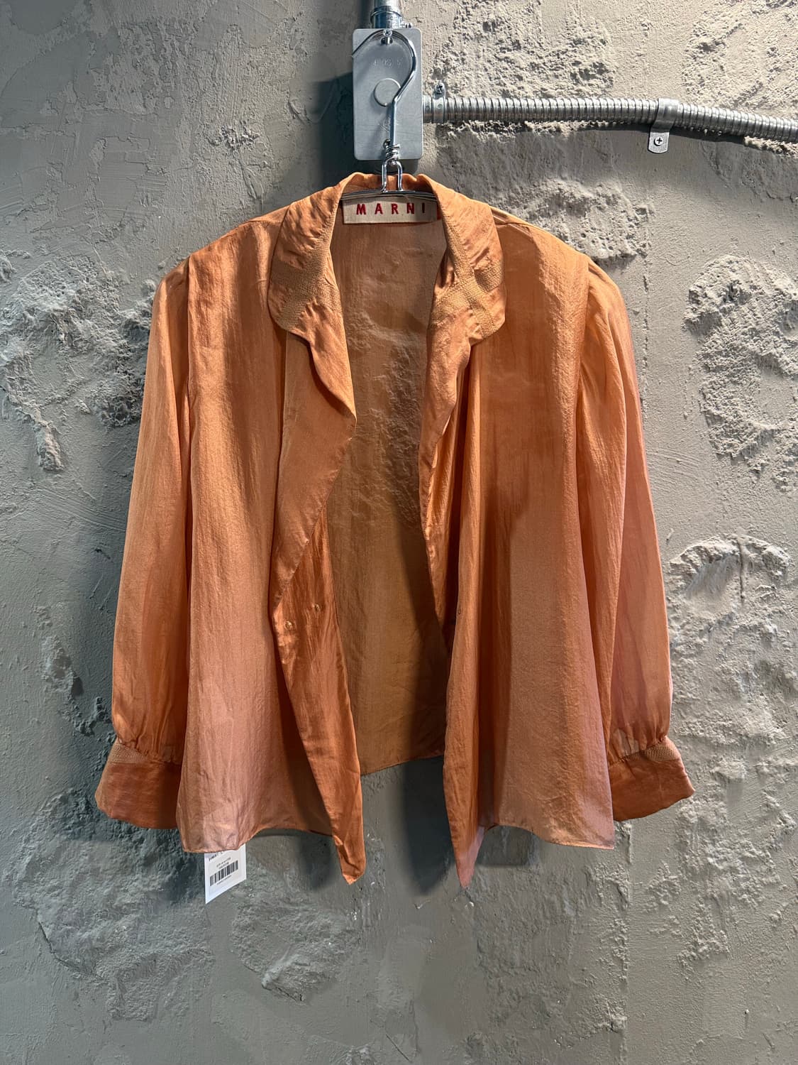 마르니 MARNI 실크 오픈 블라우스 오렌지 38 상품이미지1