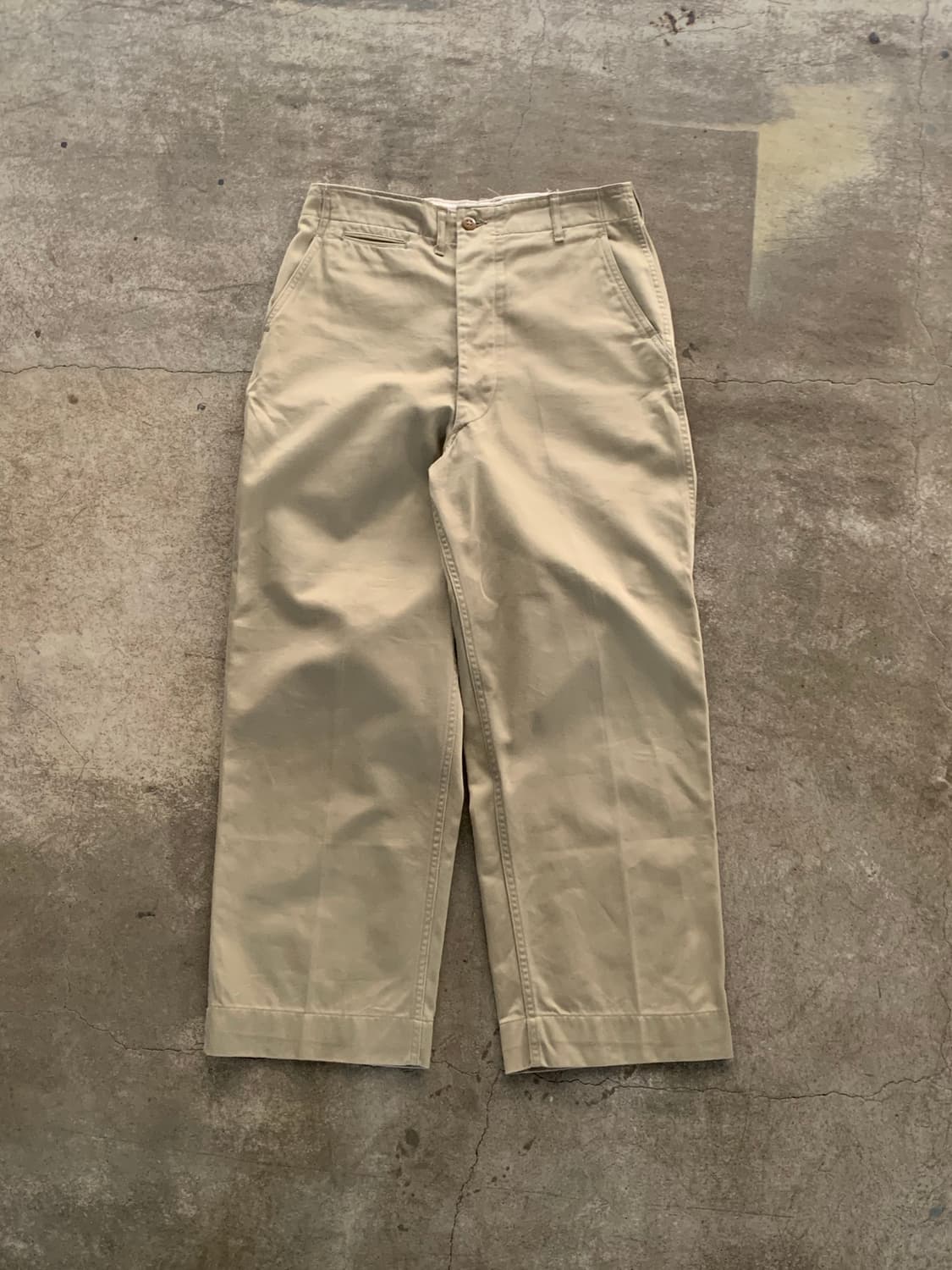 50s 미군 코튼 트윌 카키 트라우저 1945패턴 상품이미지1