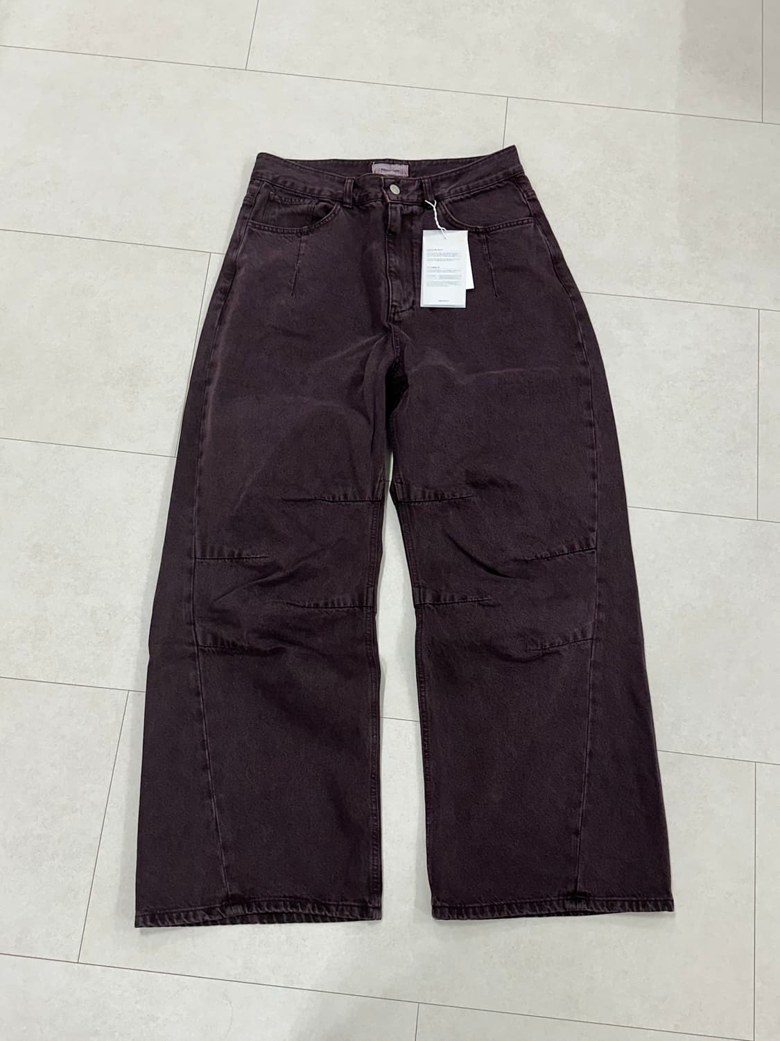 999휴머니티 AV 플리츠 다이드 데님 팬츠 (페이디드 퍼플) 상품이미지1