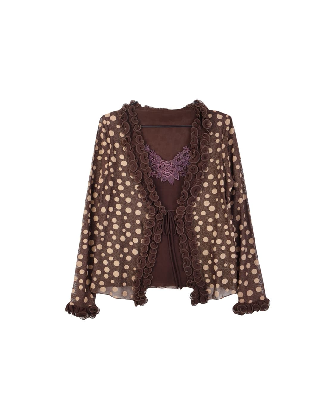Jpn Brown Dotted Cardigans 상품이미지3
