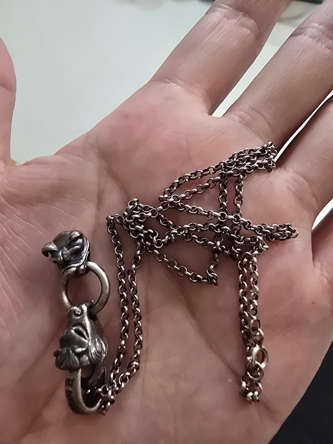 사자 불독 사슬체인 은목걸이 상품이미지3