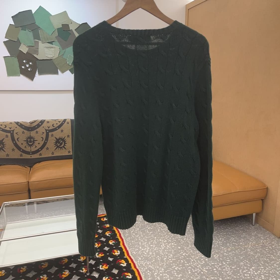 폴로 랄프로렌 홀리데이 딥그린 꽈배기 니트 M C07878 상품이미지4