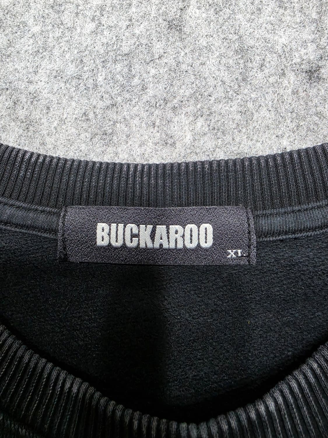 버커루 피그먼트 워싱 스컬 패치 빈티지 그런지 무드 맨투맨 XL 상품이미지6