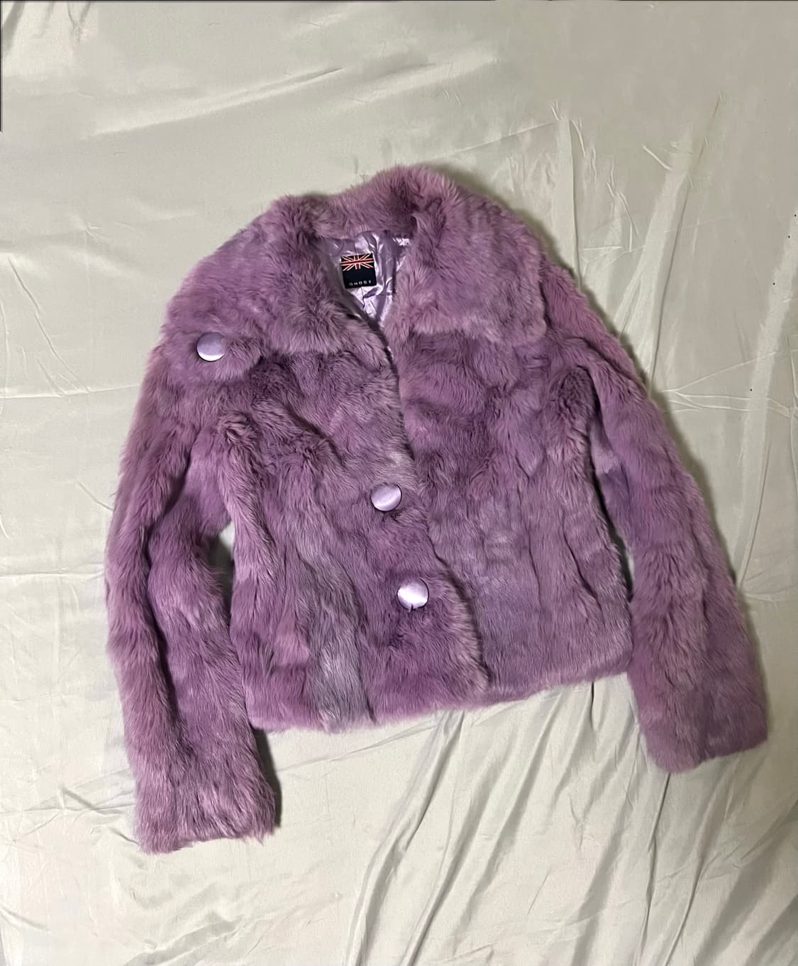 ✨vintage purple real rabbit fur jacket✨ 상품이미지1