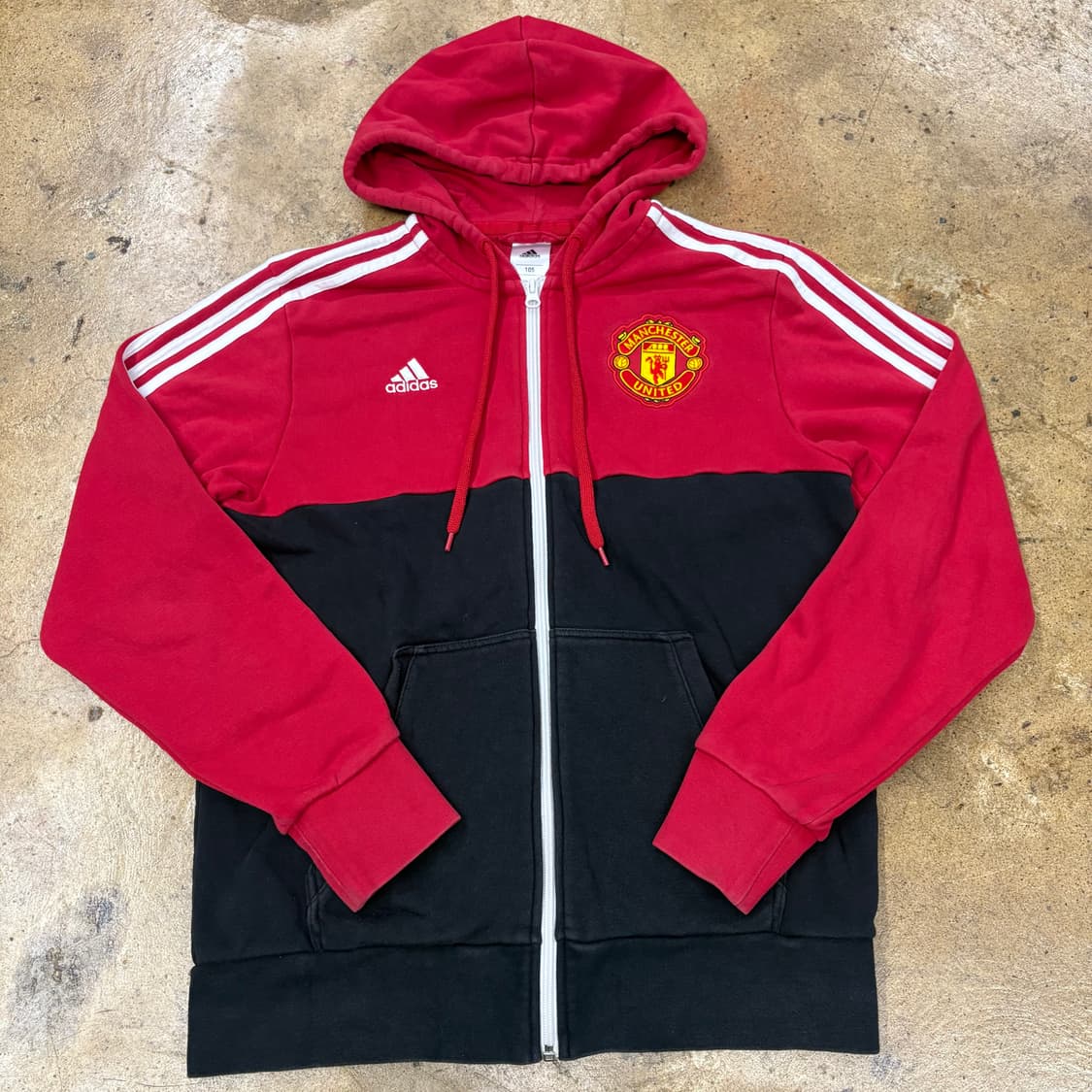 [정품/105] 아디다스 맨유 후드집업 레드 블랙 b19 상품이미지2