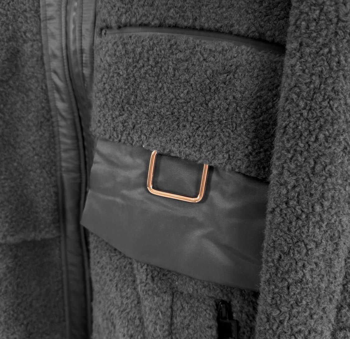 [48] 우영미 남성 21fw 부클 하이넥 후리스 점퍼 자켓 그레이 상품이미지5