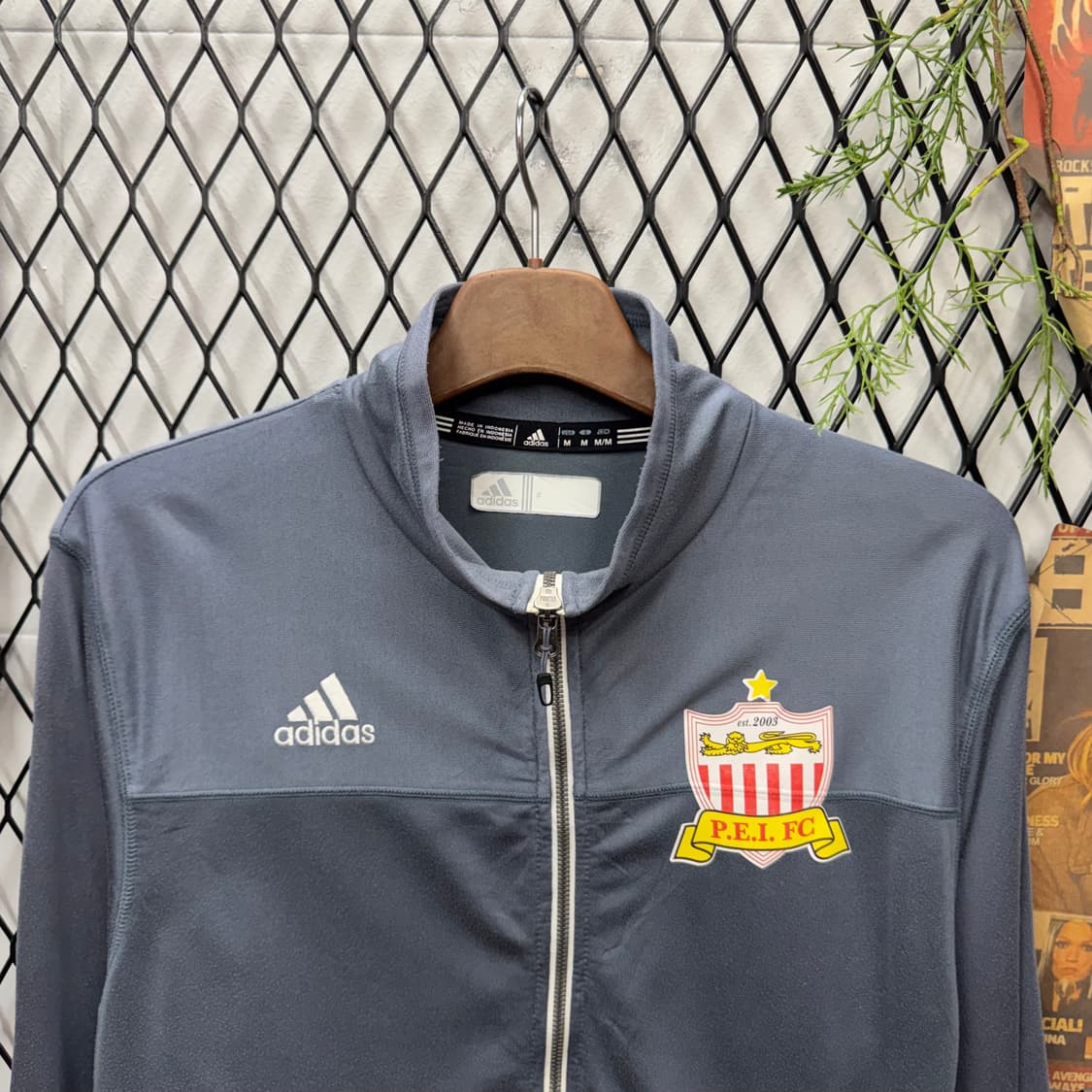 아디다스 유니폼 트랙 자켓 전면 PEI EC 로고 포인트 그레이 상품이미지3