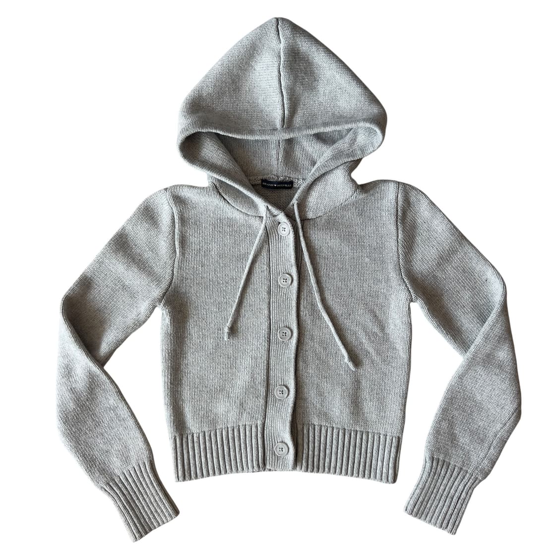 Brandy Melville 브랜디멜빌 니트 후드 가디건 그레이 상품이미지1
