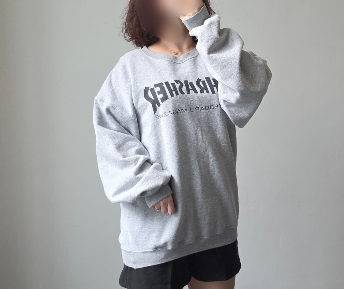 [프립]트래셔 THRASHER 맨투맨 회색 상품이미지2