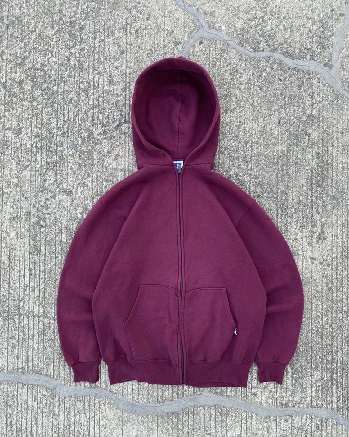 Made in USA) 90년대 러셀 애슬레틱 후드집업 버건디 상품이미지1