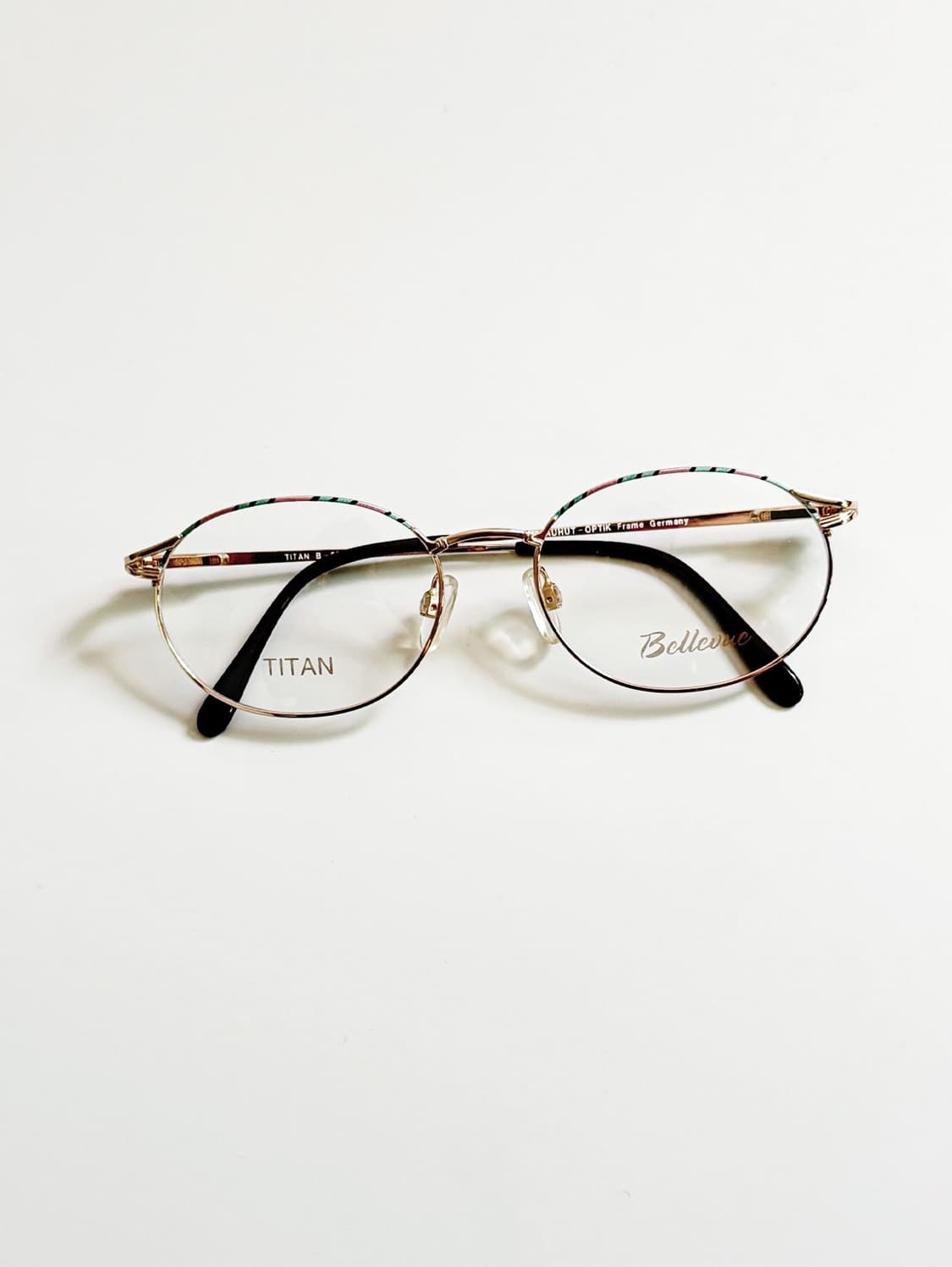 독일제 BELLEVUE 골드 티타늄 오벌 프레임 빈티지 안경 상품이미지2