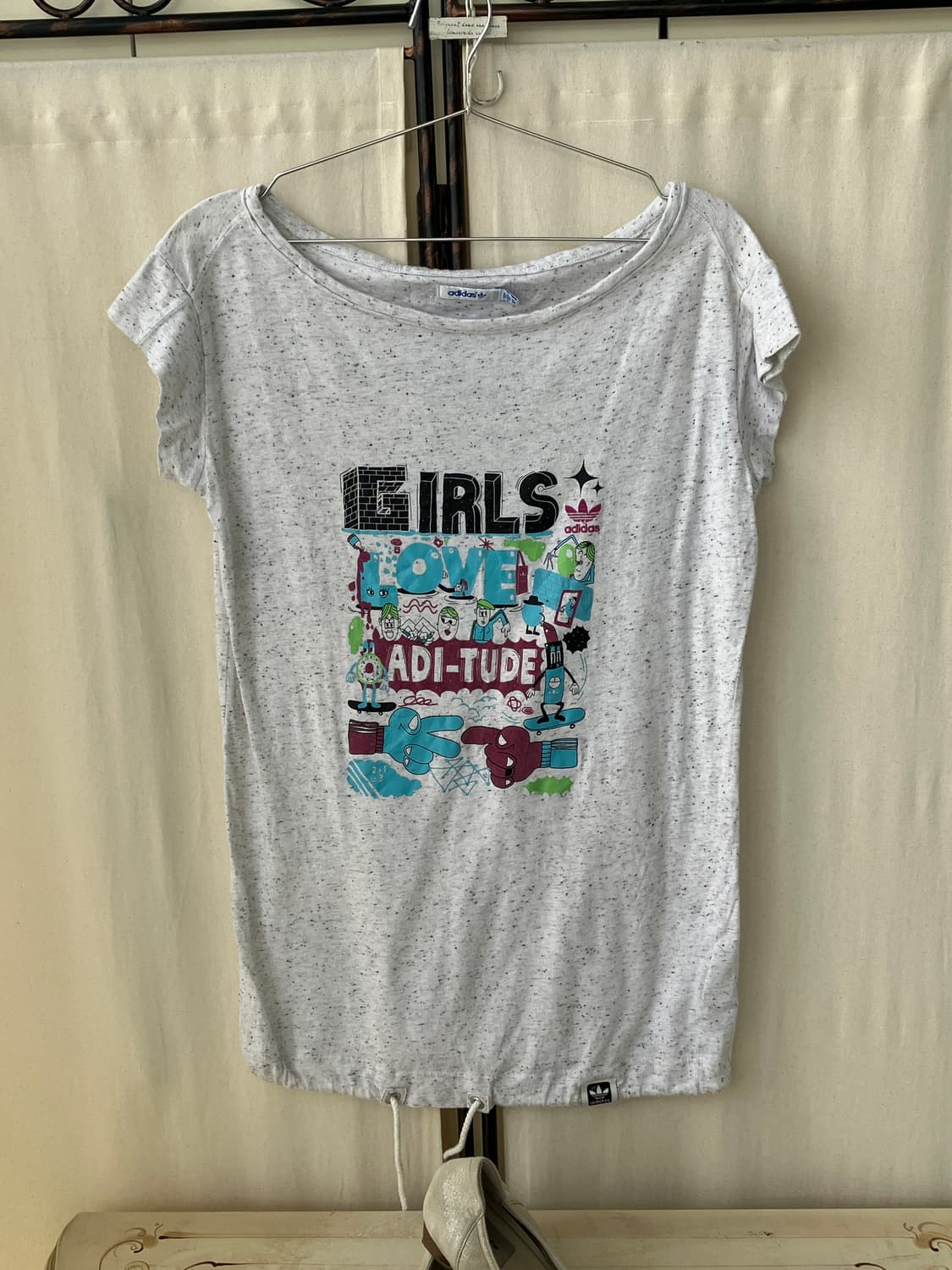 Adidas girl printing noise half t-shirt 상품이미지1