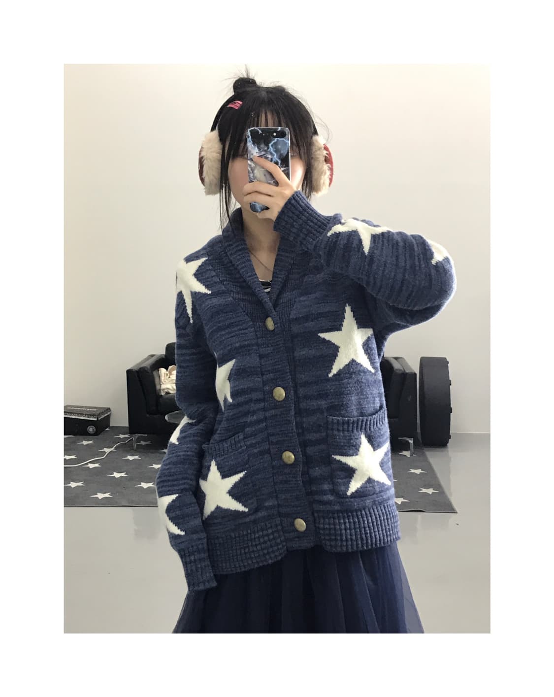 Jpn Blue Stars Cardigans 상품이미지1