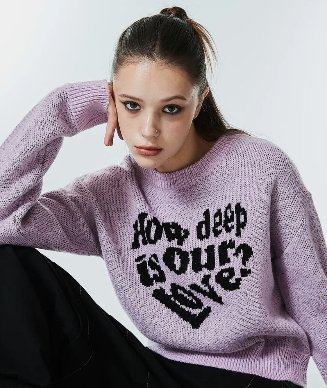 러브이즈트루 AC LUV 니트 퍼플 상품이미지3