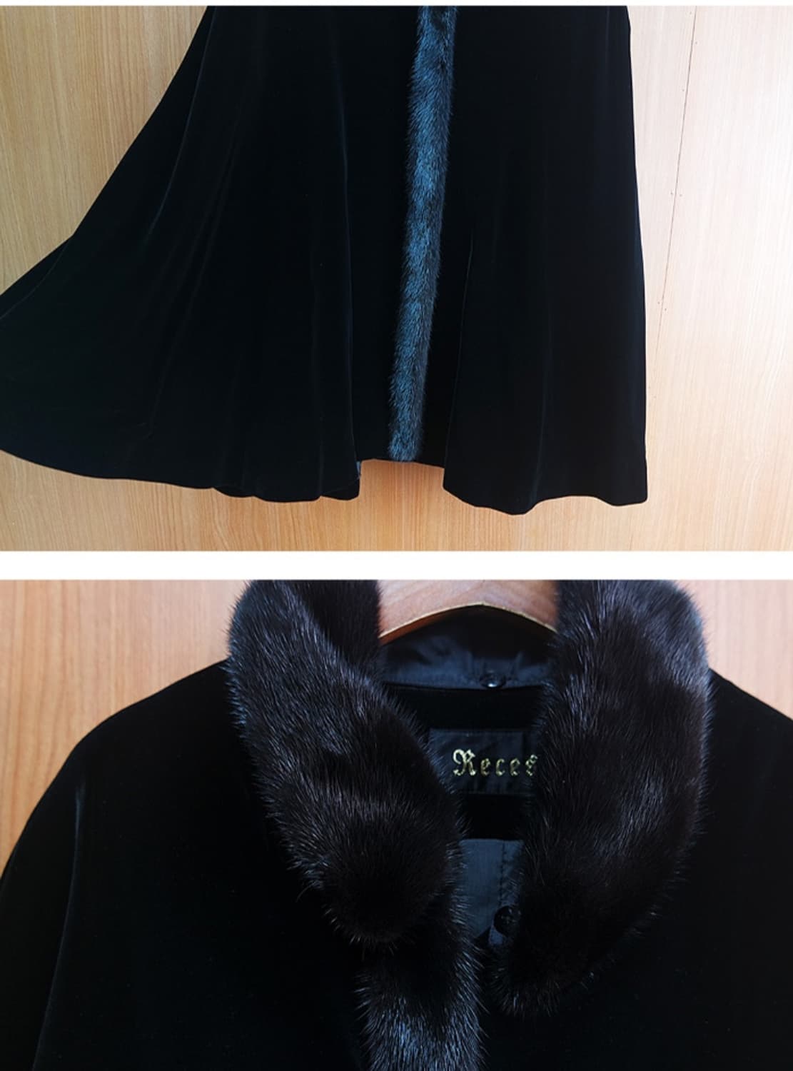 90's Racess  리얼 밍크 믹스 벨벳 판초 망토 상품이미지4