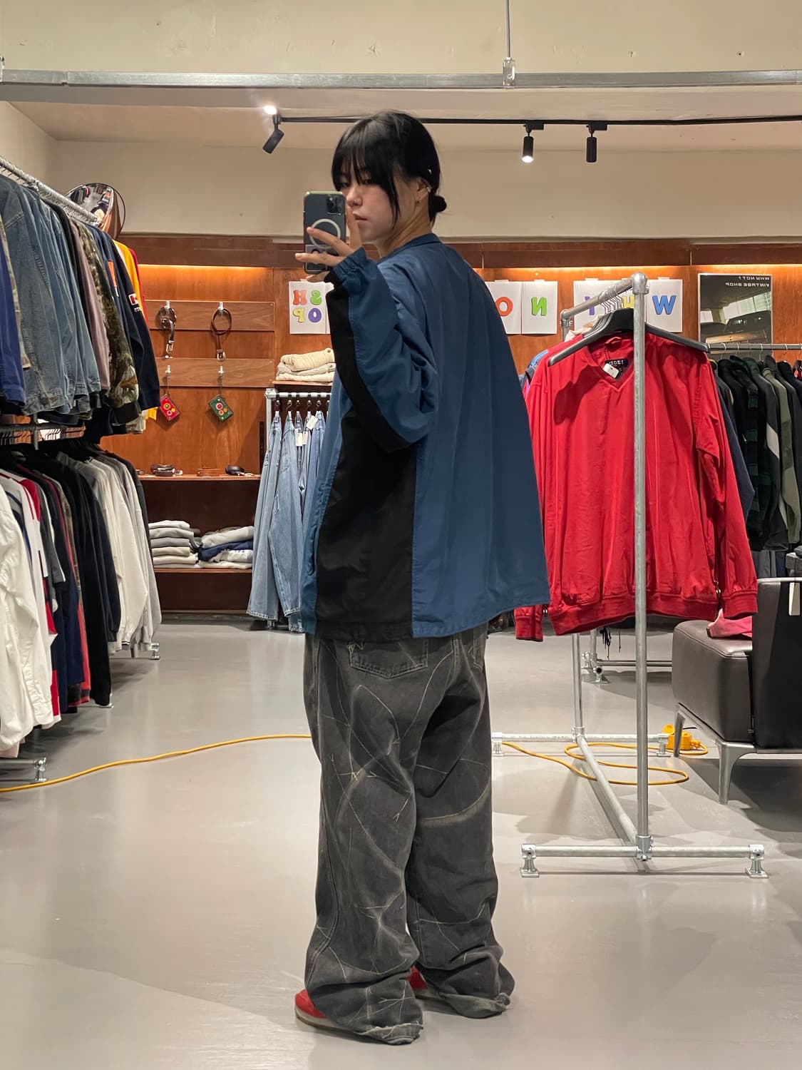 빈티지 바람막이 웜업(빈티지블루)   상품이미지5