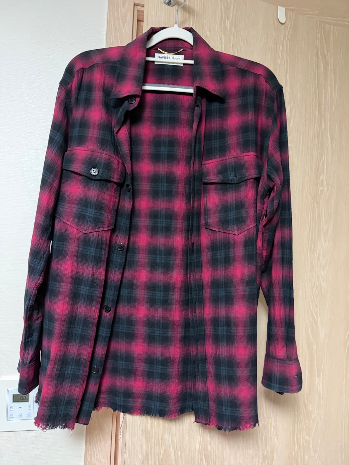 생로랑 체크셔츠 S 상품이미지1