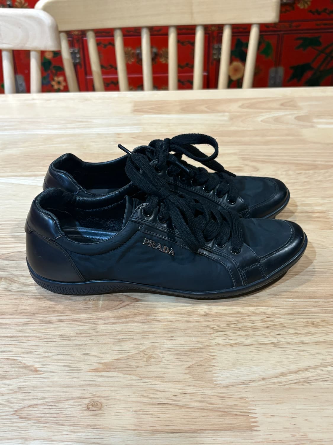 프라다 스포츠 나일론 사피아노 블랙 트레이너 225 상품이미지3