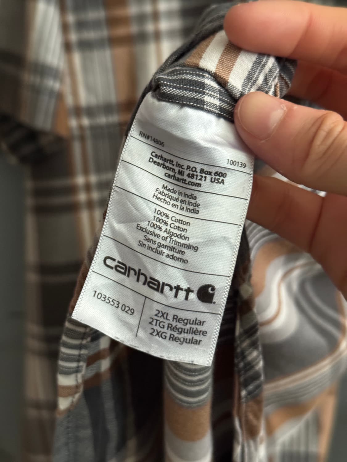 [2XL]칼하트 USA 타탄체크 셔츠 상품이미지6