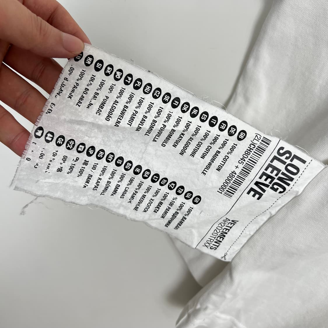 Vetements 베트멍 사이드라벨 화이트 슬리브 상품이미지6